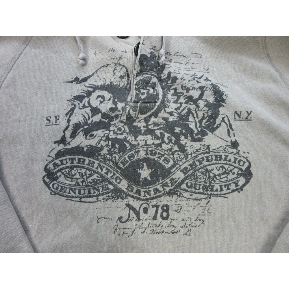 Banana Republic Hoodie Mens Small Long Sleeve Sweatshirt Pullover No. 78 Beige
